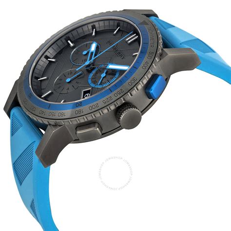 Burberry The City Sport Chronograph Black Dial Blue Rubber 